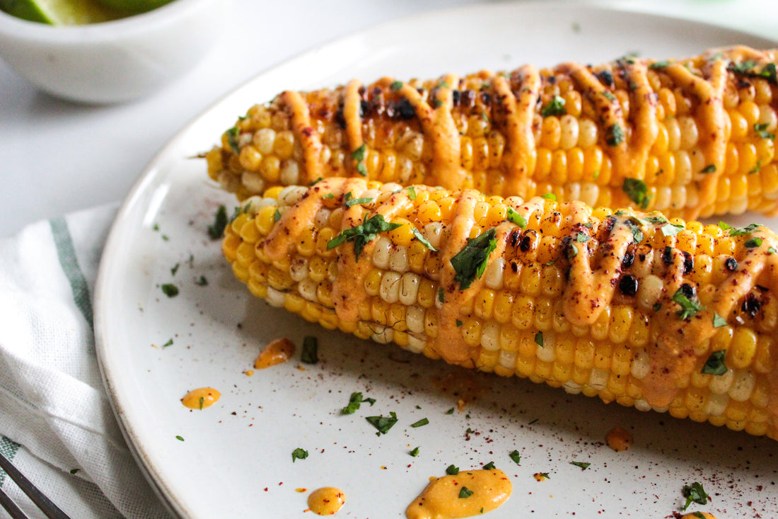 Cheesy Grilled Corn (plant-based, gluten-free)